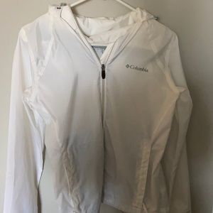 Columbia White Small Women Lightweight Raincoat